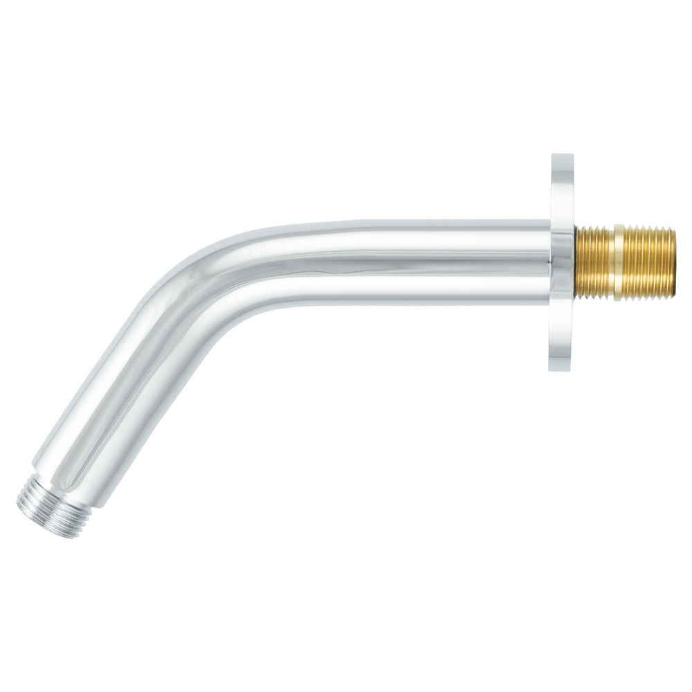 BAI 0444 Wall Mounted 45 Degree 6-inch Shower Head Arm in Polished Chrome Finish, detailed.
