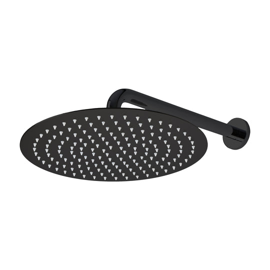 BAI 0462 Stainless Steel 12-inch Round Rainfall Shower Head in Matte Black Finish