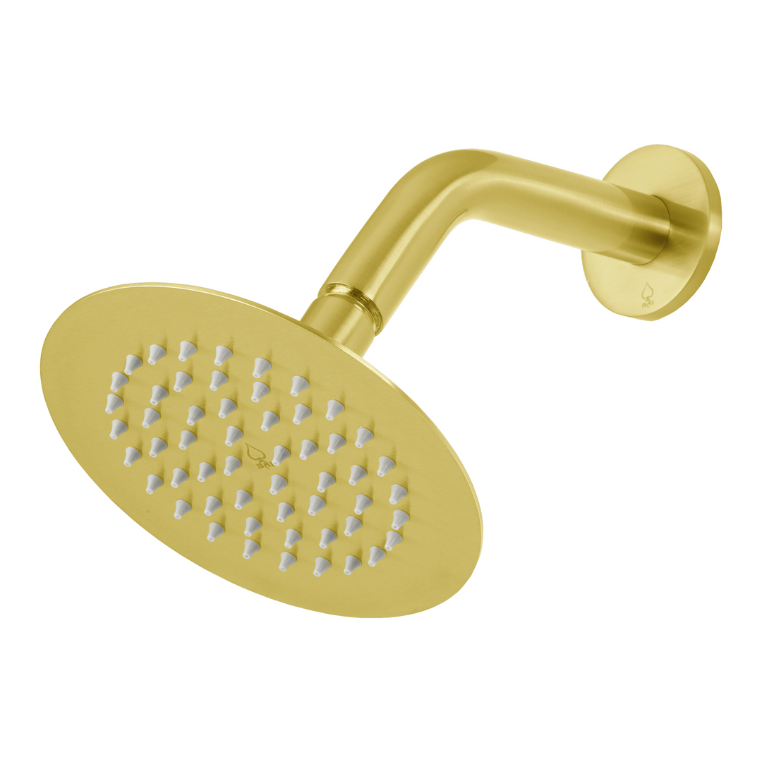BAI 0466 Stainless Steel 6-inch Round Rainfall Shower Head in Brushed Gold Finish