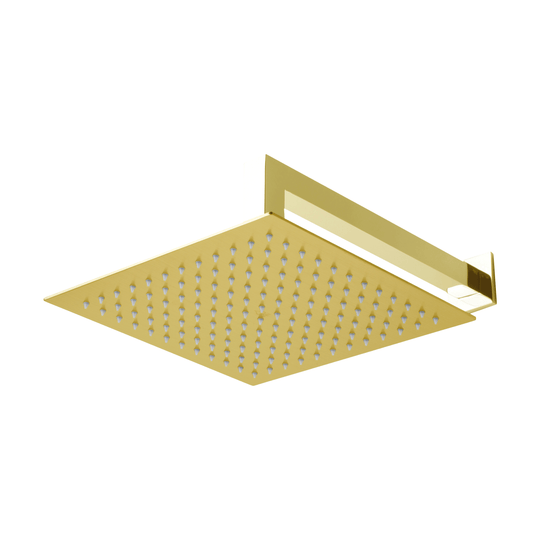 BAI 0470 Stainless Steel 10-inch Square Rainfall Shower Head in Brushed Gold Finish
