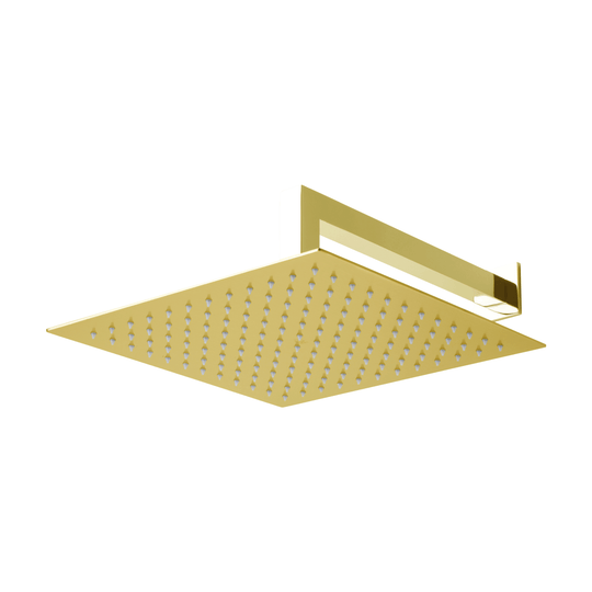 BAI 0471 Stainless Steel 12-inch Square Rainfall Shower Head in Brushed Gold Finish