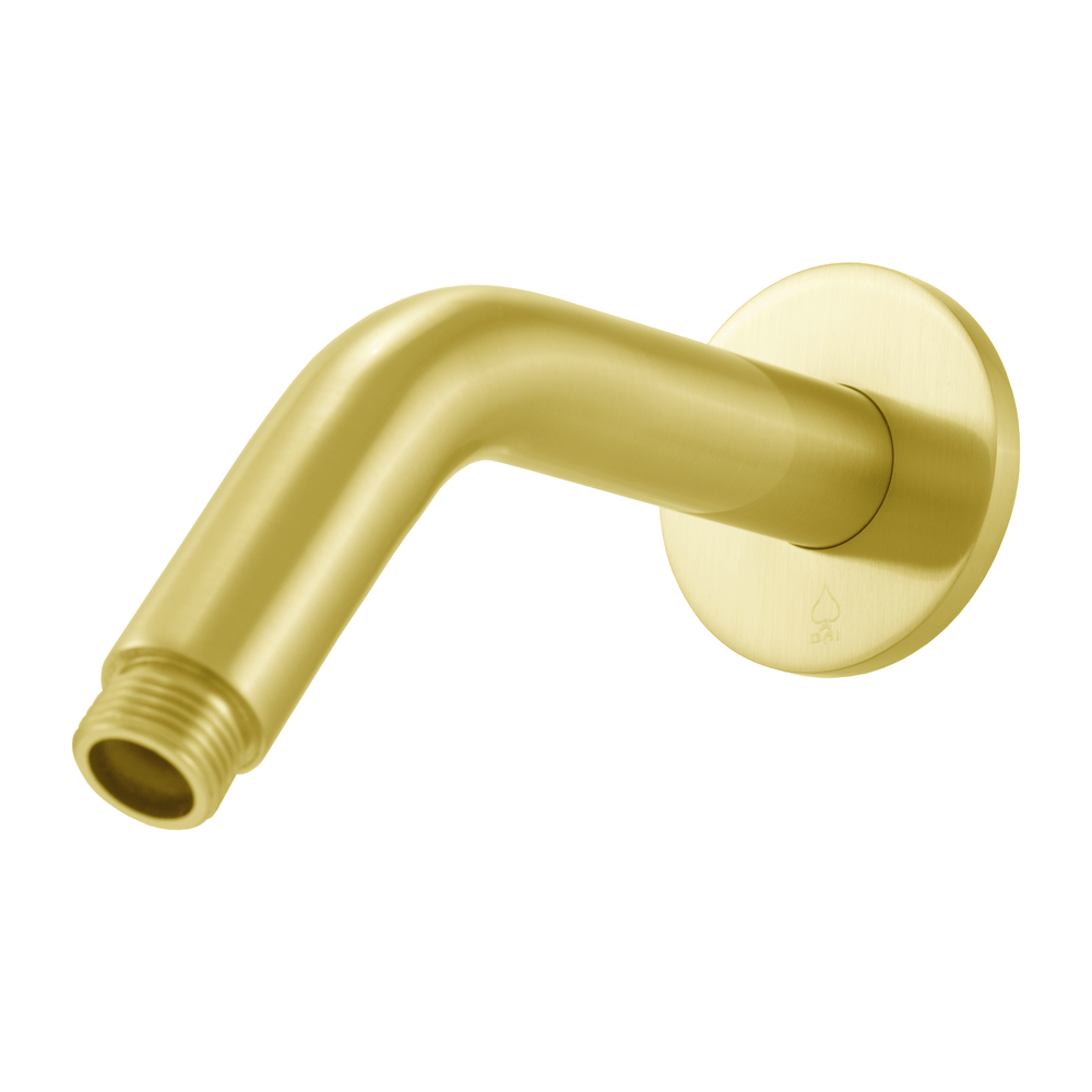 BAI 0474 Wall Mounted 45 Degree 6-inch Shower Head Arm in Brushed Gold Finish