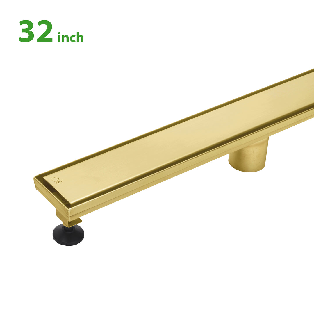 BAI 0502 Stainless Steel 32-inch Linear Shower Drain in Brushed Gold