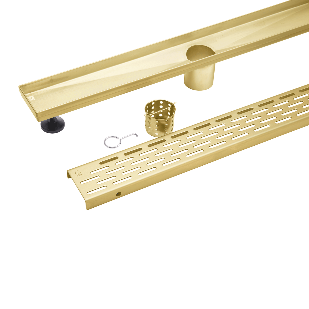 BAI 0519 Stainless Steel 24-inch Linear Shower Drain in Brushed Gold