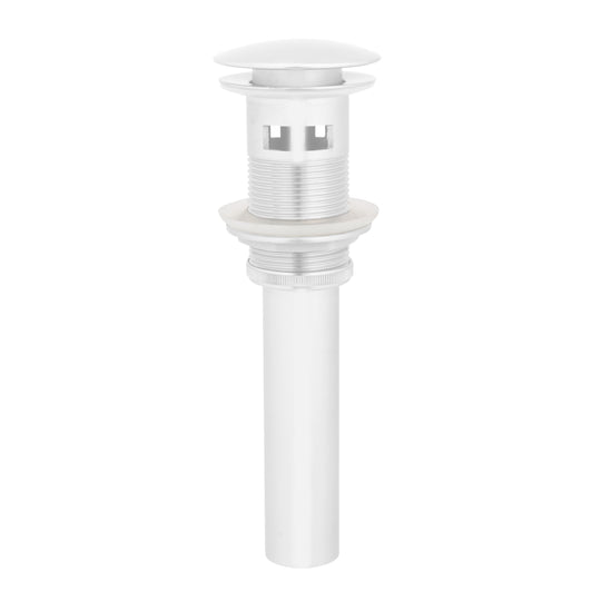 BAI 0533 Round Pop-up Drain with Overflow in Matte White Finish