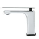 BAI 0682 Single Handle Contemporary Bathroom Faucet in Black and Polished Chrome Finish