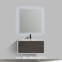BAI 0700 Wall Hung 36-inch Bathroom Vanity in Graphite Wood Finish