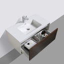 BAI 0701 Wall Hung 36-inch Bathroom Vanity in Rose Wood Finish