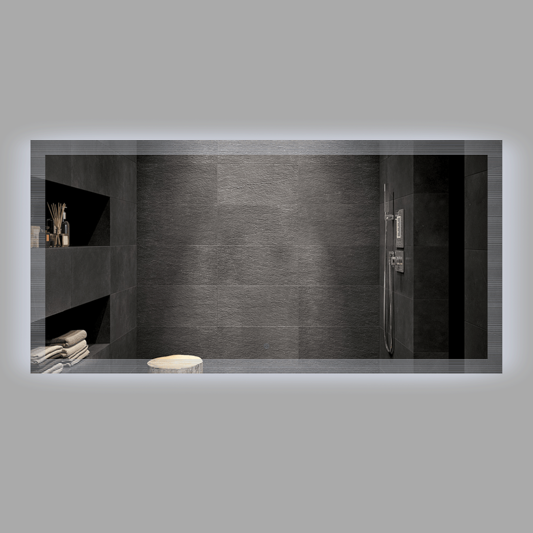 BAI 0752 LED 73-inch Bathroom Mirror with Striped Edge