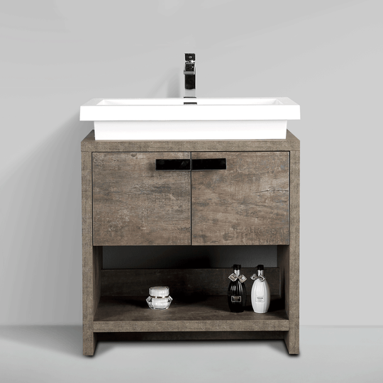 BAI 0753 Floor Standing 30-inch Bathroom Vanity Cabinet in Rustic Stone Finish