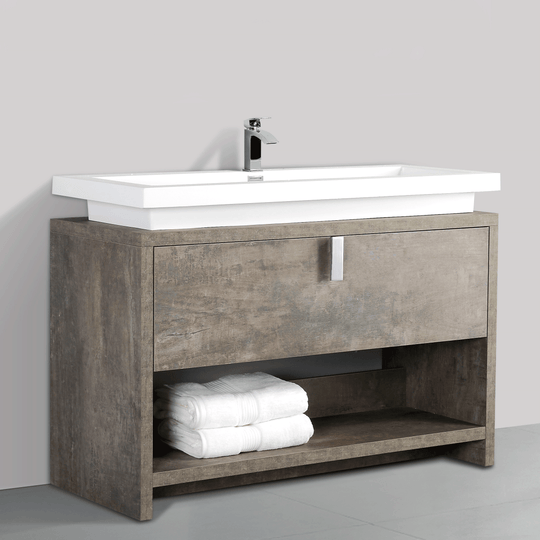 BAI 0754 Floor Standing 47-inch Bathroom Vanity Cabinet in Rustic Stone Finish