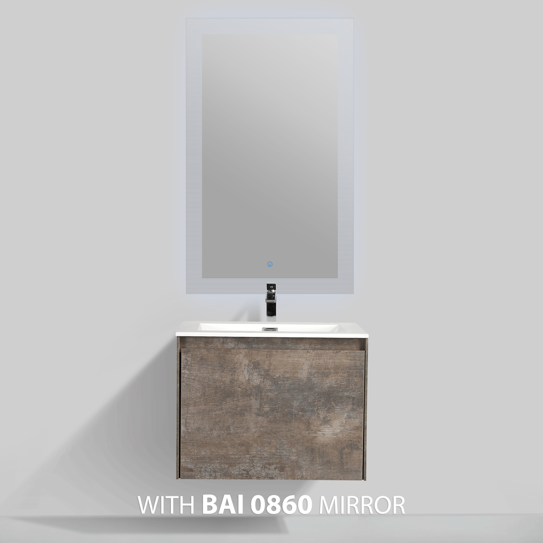 BAI 0756 Wall Hung 24-inch Bathroom Vanity in Rustic Stone Finish