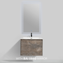 BAI 0756 Wall Hung 24-inch Bathroom Vanity in Rustic Stone Finish