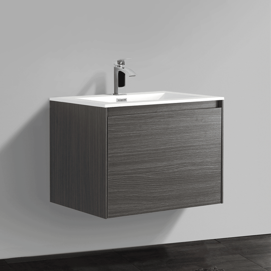 BAI 0757 Wall Hung 24-inch Bathroom Vanity in Graphite Wood Finish