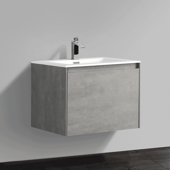 BAI 0758 Wall Hung 24-inch Bathroom Vanity in Stone Gray Finish