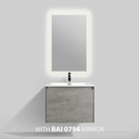 BAI 0758 Wall Hung 24-inch Bathroom Vanity in Stone Gray Finish