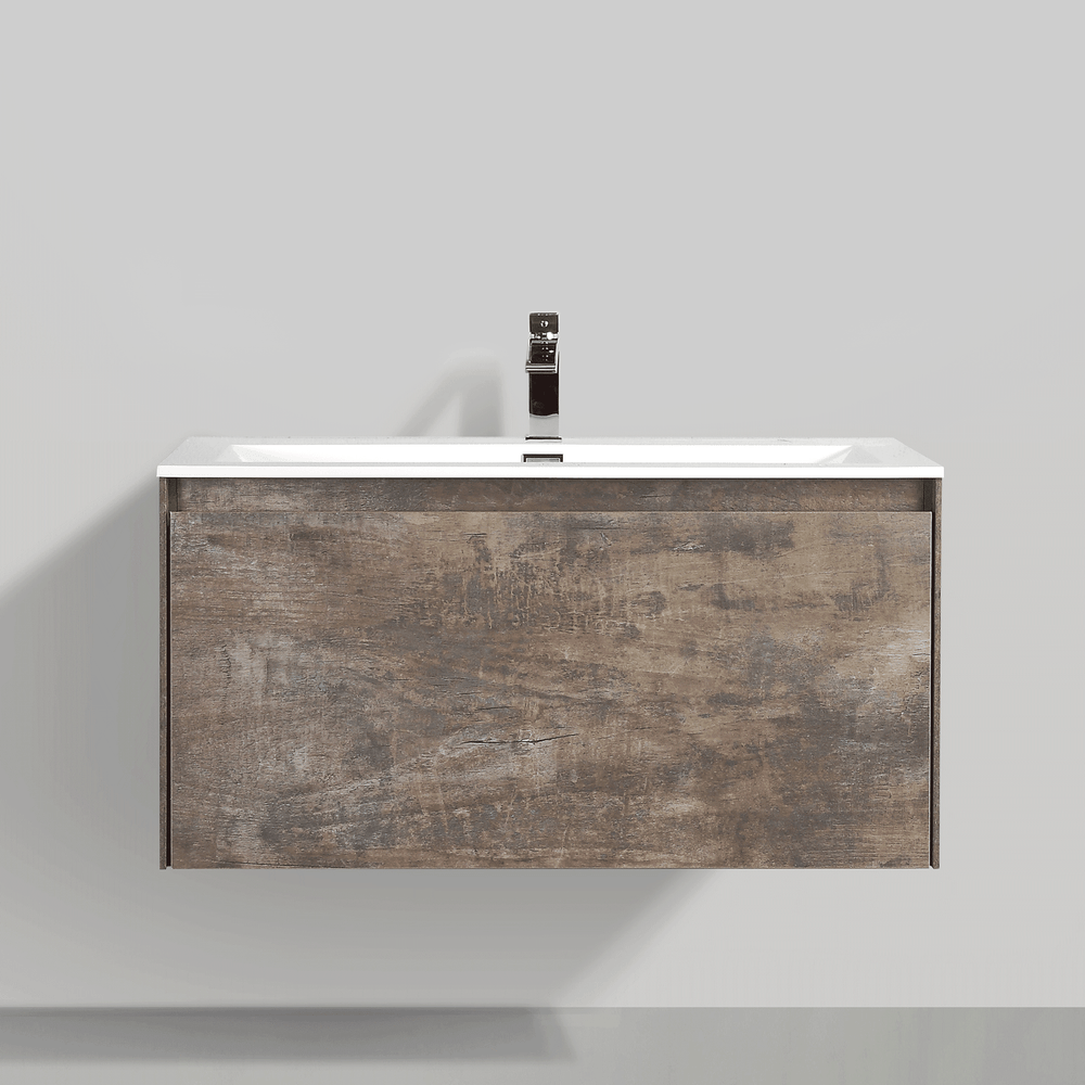BAI 0760 Wall Hung 36-inch Bathroom Vanity in Rustic Stone Finish