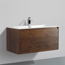 BAI 0763 Wall Hung 36-inch Bathroom Vanity in Rose Wood Finish