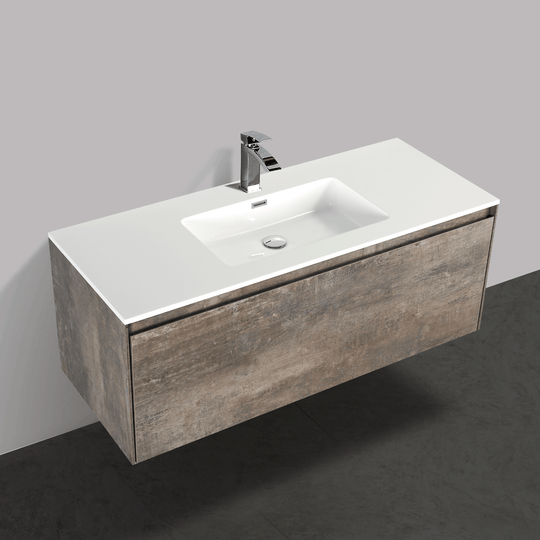 BAI 0764 Wall Hung 47-inch Bathroom Vanity in Rustic Stone Finish
