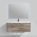BAI 0764 Wall Hung 47-inch Bathroom Vanity in Rustic Stone Finish