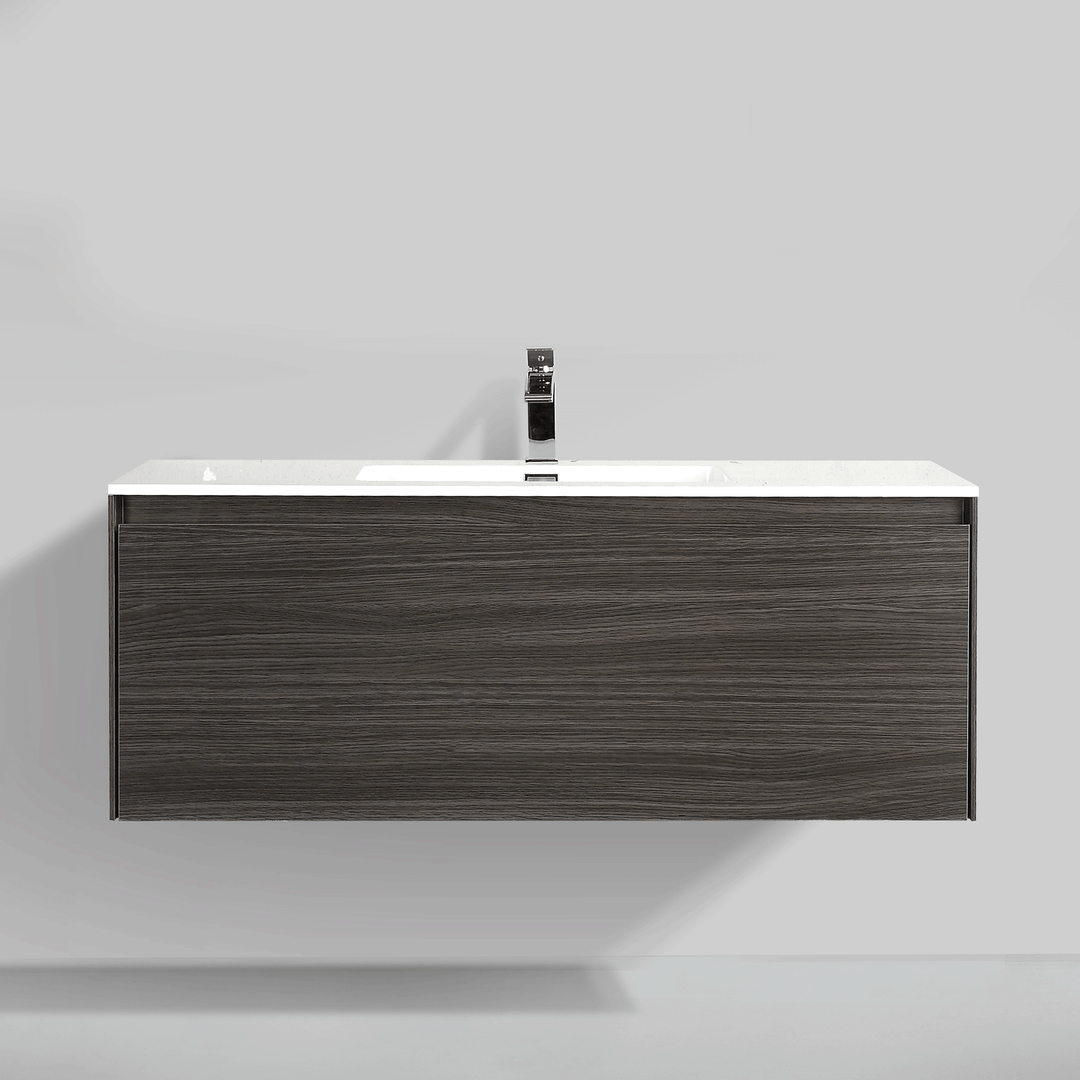 BAI 0765 Wall Hung 47-inch Bathroom Vanity in Graphite Wood Finish