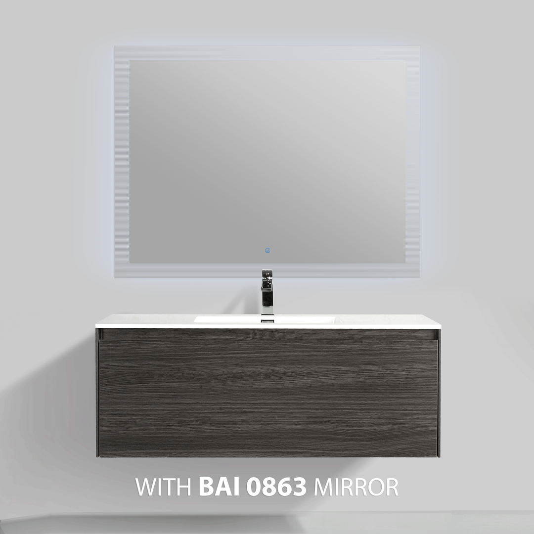 BAI 0765 Wall Hung 47-inch Bathroom Vanity in Graphite Wood Finish