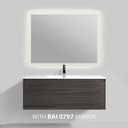 BAI 0765 Wall Hung 47-inch Bathroom Vanity in Graphite Wood Finish