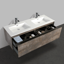 BAI 0768 Wall Hung 59-inch Bathroom Vanity in Rustic Stone Finish