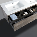 BAI 0768 Wall Hung 59-inch Bathroom Vanity in Rustic Stone Finish