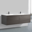 BAI 0769 Wall Hung 59-inch Bathroom Vanity in Graphite Wood Finish