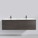 BAI 0769 Wall Hung 59-inch Bathroom Vanity in Graphite Wood Finish