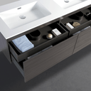 BAI 0769 Wall Hung 59-inch Bathroom Vanity in Graphite Wood Finish