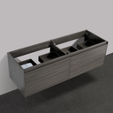 BAI 0769 Wall Hung 59-inch Bathroom Vanity in Graphite Wood Finish