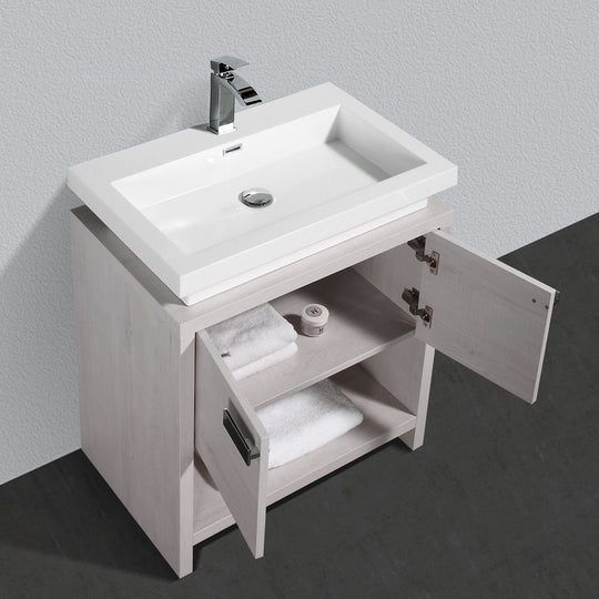 BAI 0791 Floor Standing 30-inch Bathroom Vanity Cabinet in Light Gray ...