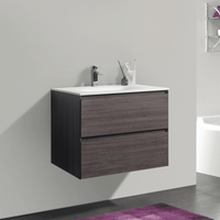 BAI 0804 Wall Hung 26-inch Bathroom Vanity in Graphite Wood Finish