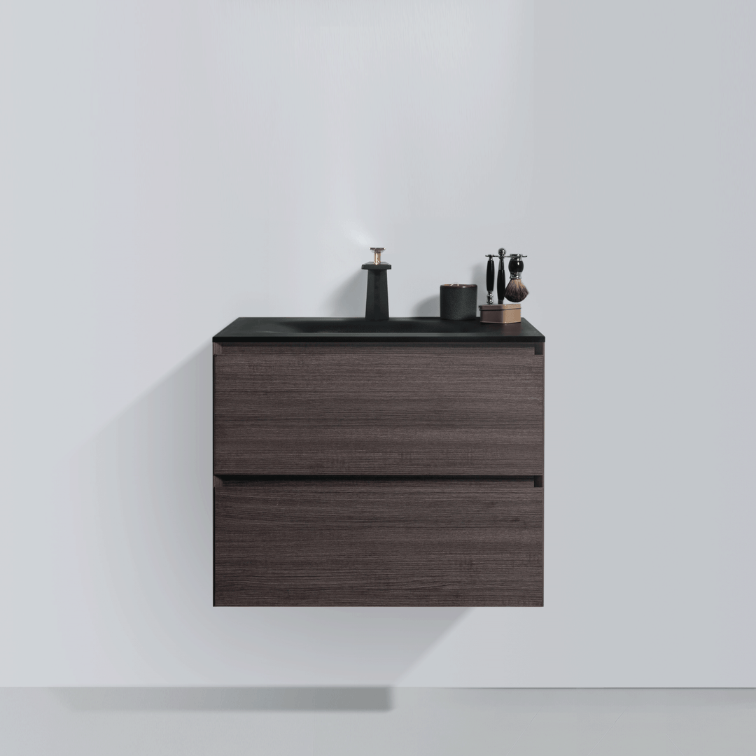 BAI 0805 Wall Hung 26-inch Bathroom Vanity in Graphite Wood Finish