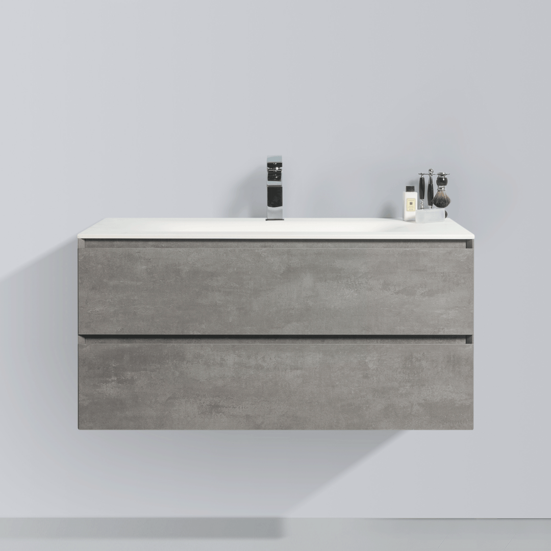 BAI 0814 Wall Hung 42-inch Bathroom Vanity in Stone Gray Finish