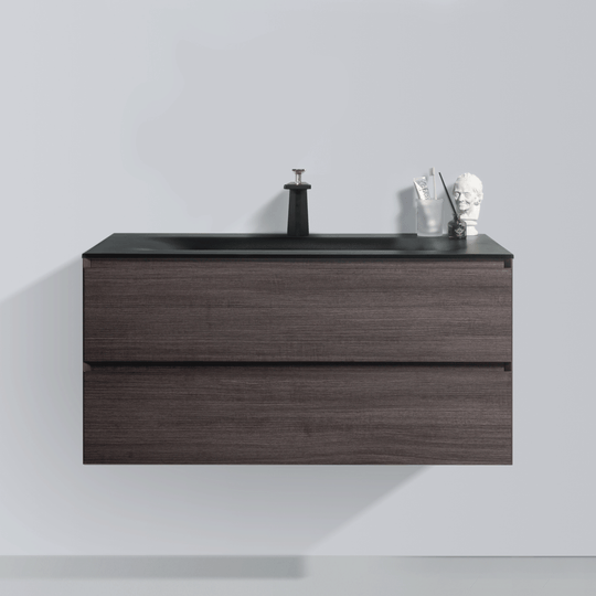 BAI 0817 Wall Hung 42-inch Bathroom Vanity in Graphite Wood Finish