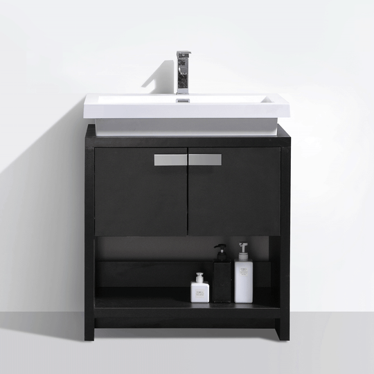 BAI 0857 Floor Standing 30-inch Bathroom Vanity Cabinet in Black Finish