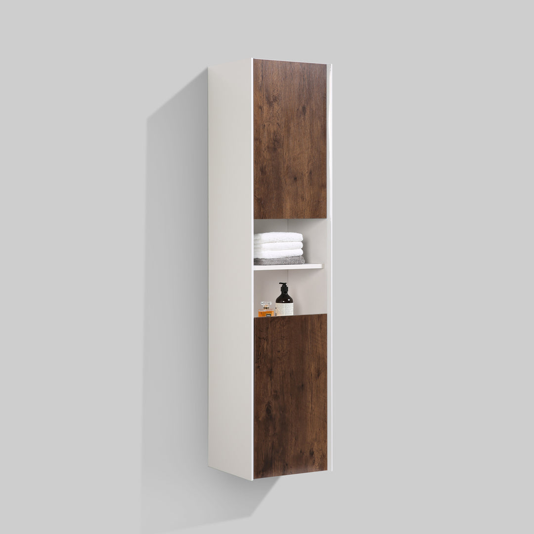BAI 0882 Wall Hung 16-inch Reversible Bathroom Side Cabinet in Rose Wo –  MegaBAI