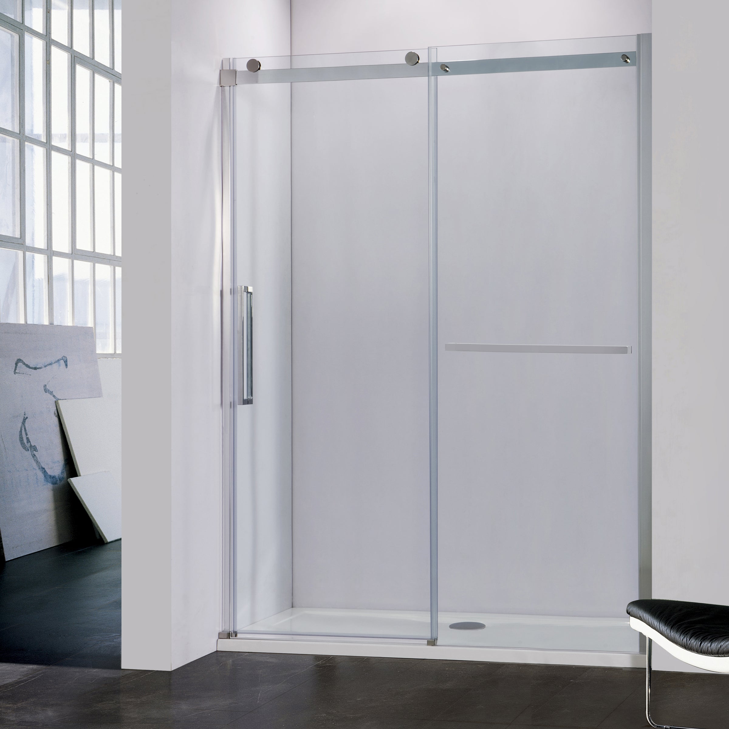 BAI 0923 Frameless 72-inch Sliding Glass Shower Enclosure