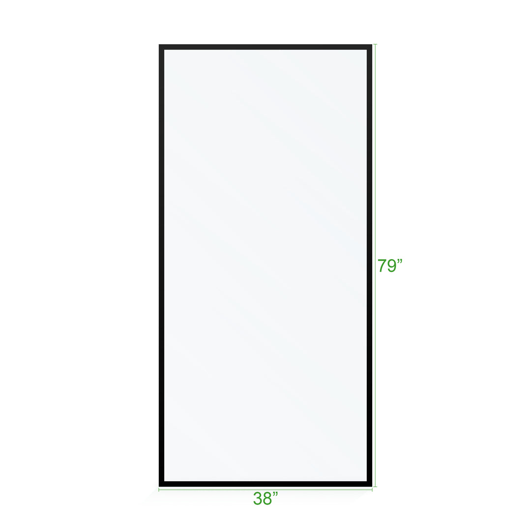 BAI 0951 Frameless 38-inch Ultra Clear Single Shower Glass Panel with Silk Printed Frame