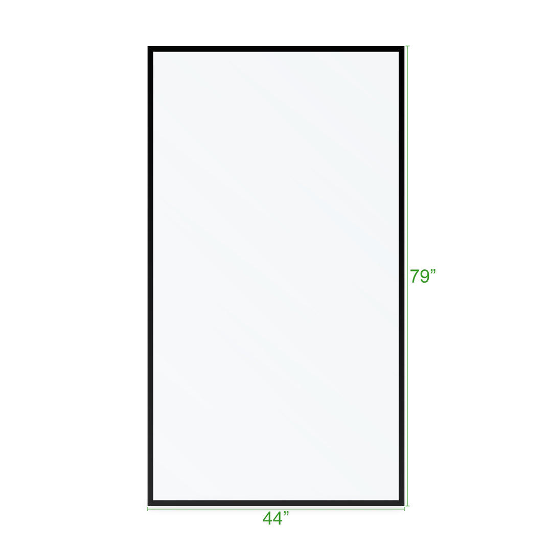 BAI 0952 Frameless 44-inch Ultra Clear Single Shower Glass Panel with Silk Printed Frame
