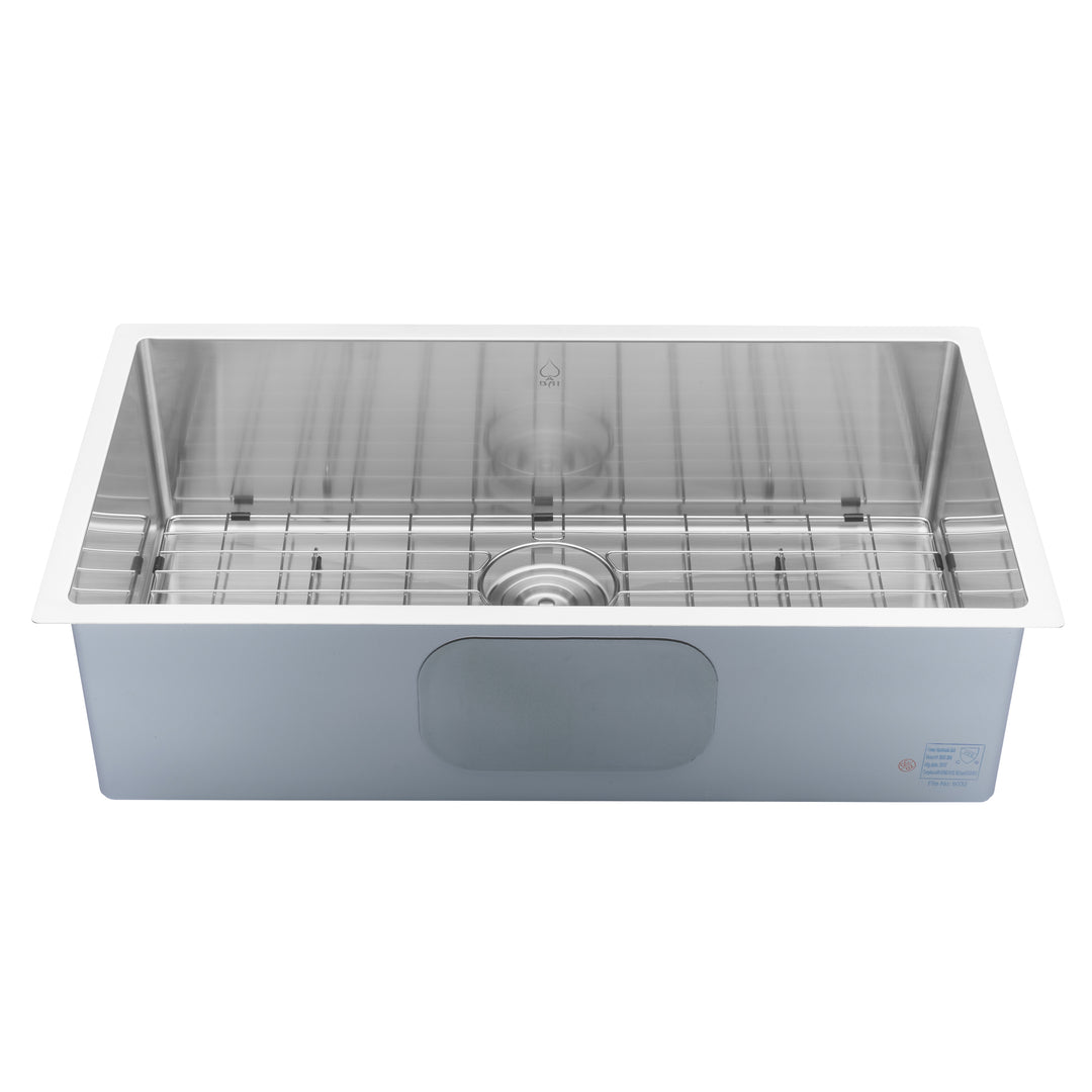 BAI 1222 Stainless Steel 16 Gauge Kitchen Sink Handmade 32-inch Undermount Single Bowl