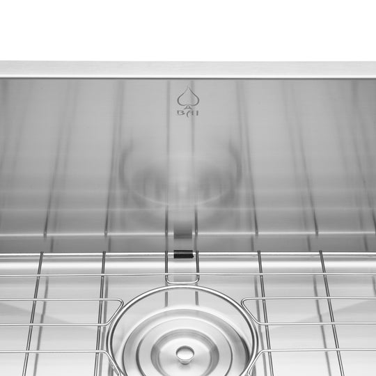 BAI 1222 Stainless Steel 16 Gauge Kitchen Sink Handmade 32-inch Undermount Single Bowl