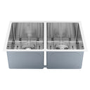 BAI 1224 Stainless Steel 16 Gauge Kitchen Sink Handmade 28-inch Undermount Double Bowl