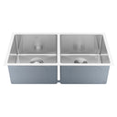 BAI 1225 Stainless Steel 16 Gauge Kitchen Sink Handmade 33-inch Undermount Double Bowl