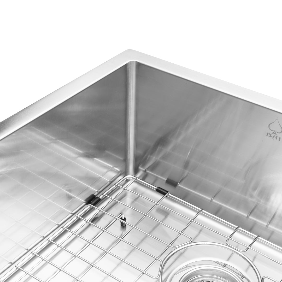 BAI 1228 Stainless Steel 16 Gauge Kitchen Sink Handmade 32-inch Undermount Double Bowl