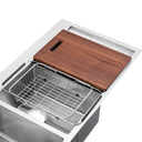 BAI 1235 Stainless Steel 16 Gauge Kitchen Sink Handmade 48-inch Top Mount Double Bowl with Drainboard