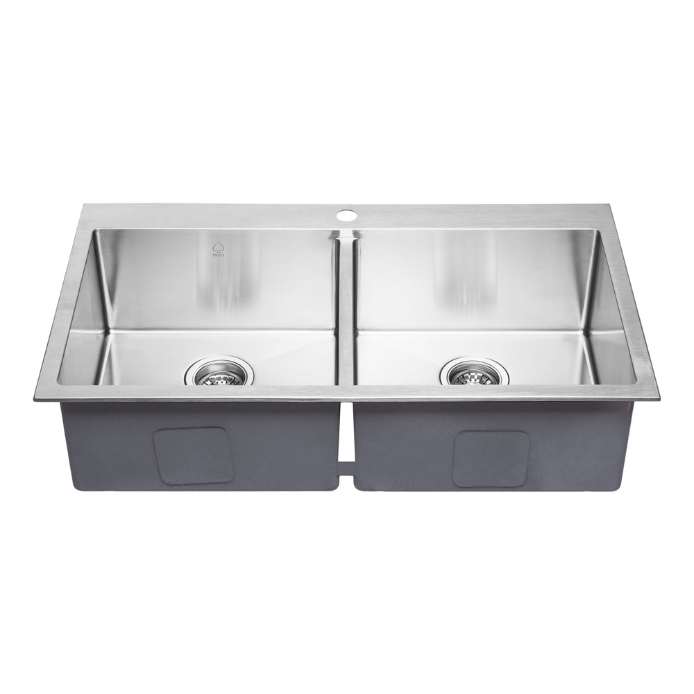 BAI 1236 Stainless Steel 16 Gauge Kitchen Sink Handmade 36-inch Top Mount Double Bowl